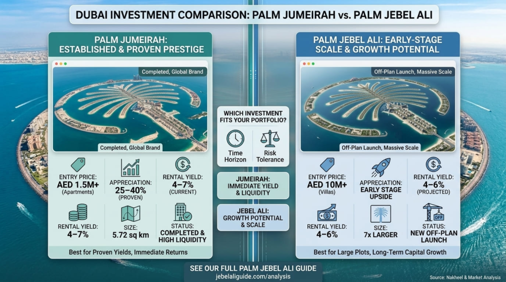 Palm Jumeirah vs Palm Jebel Ali