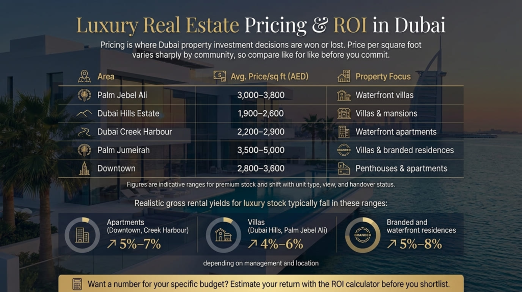 Luxury Real Estate Pricing & ROI in Dubai