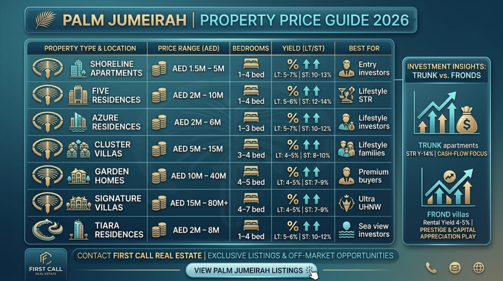 Palm Jumeirah Property Price Guide 2026