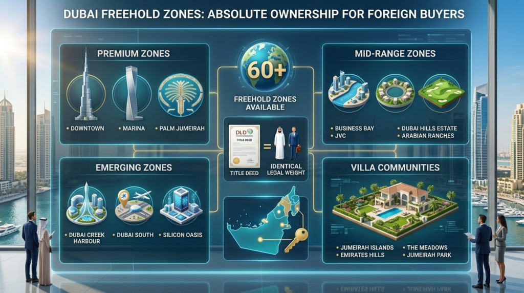 Freehold Zones Open to Foreign Buyers in Dubai