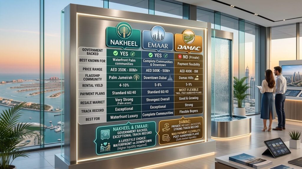Nakheel vs Emaar vs Damac
