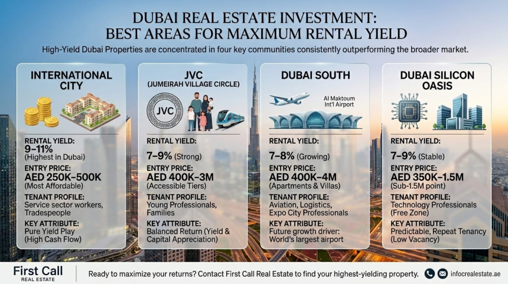 Best Areas for Maximum Rental Yield in Dubai