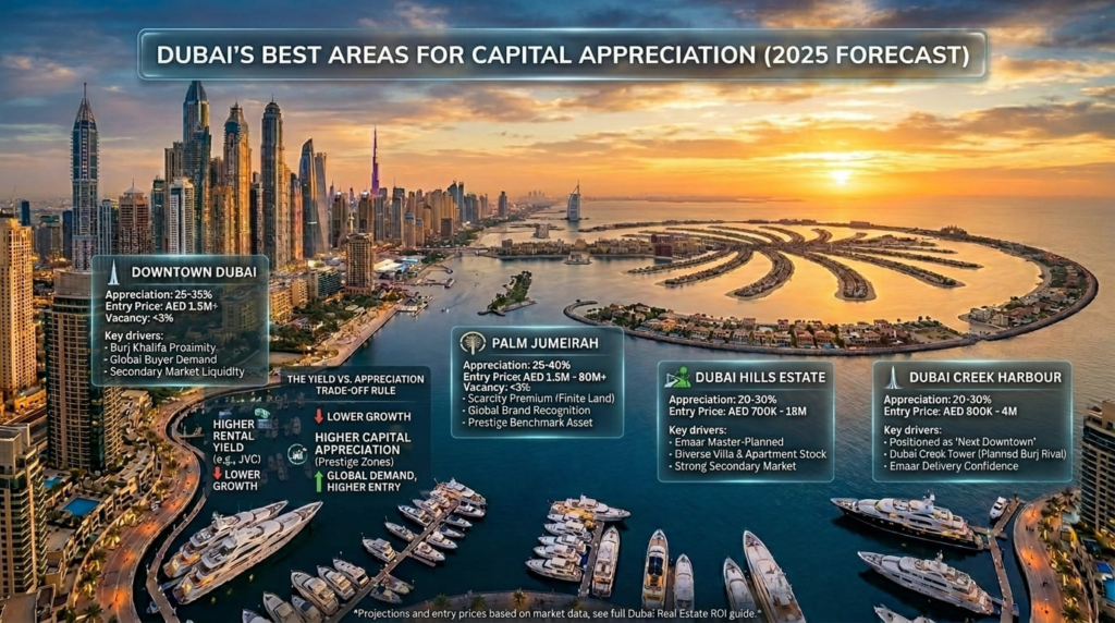 Best Areas for Capital Appreciation in Dubai