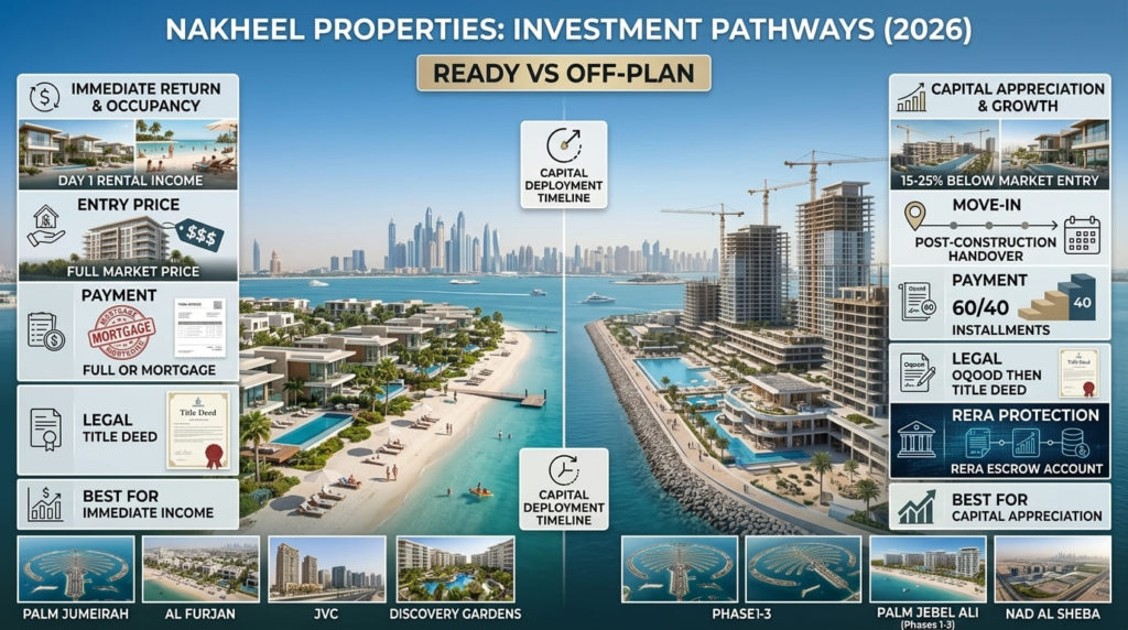 Ready vs Off-Plan Nakheel Properties in 2026
