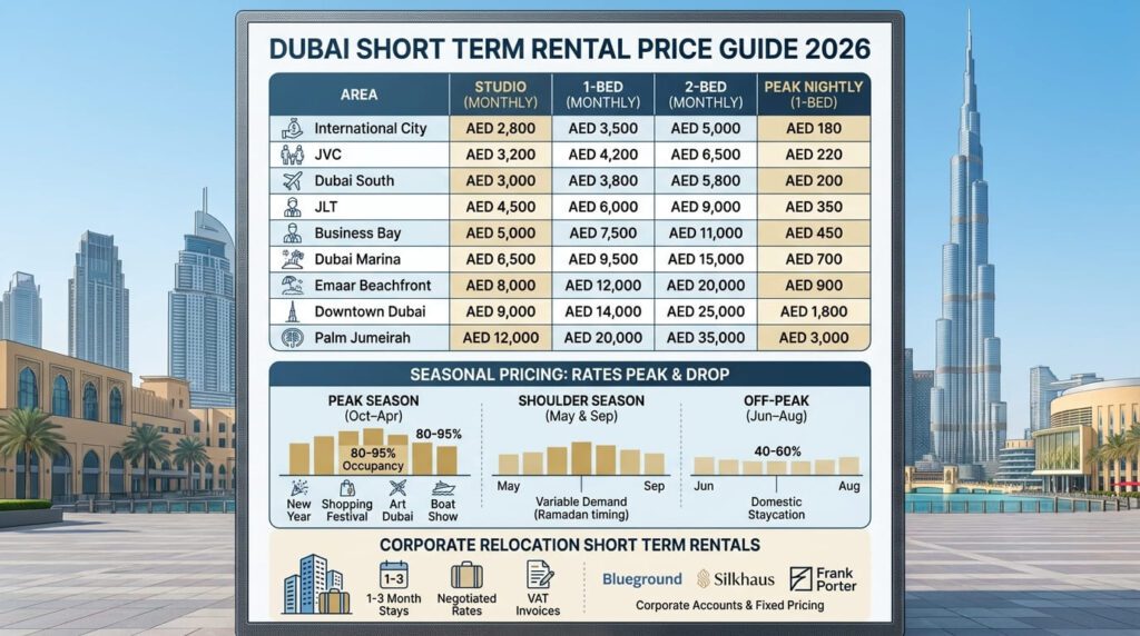 Short Term Rental Dubai Price Guide 2026