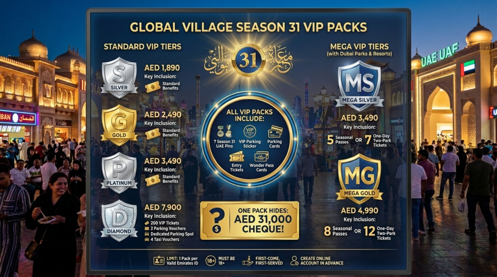 Global Village Season 31 VIP Pack Prices